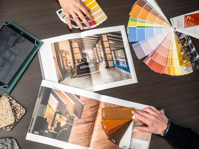 Progetti di design con cataloghi e tavolozze